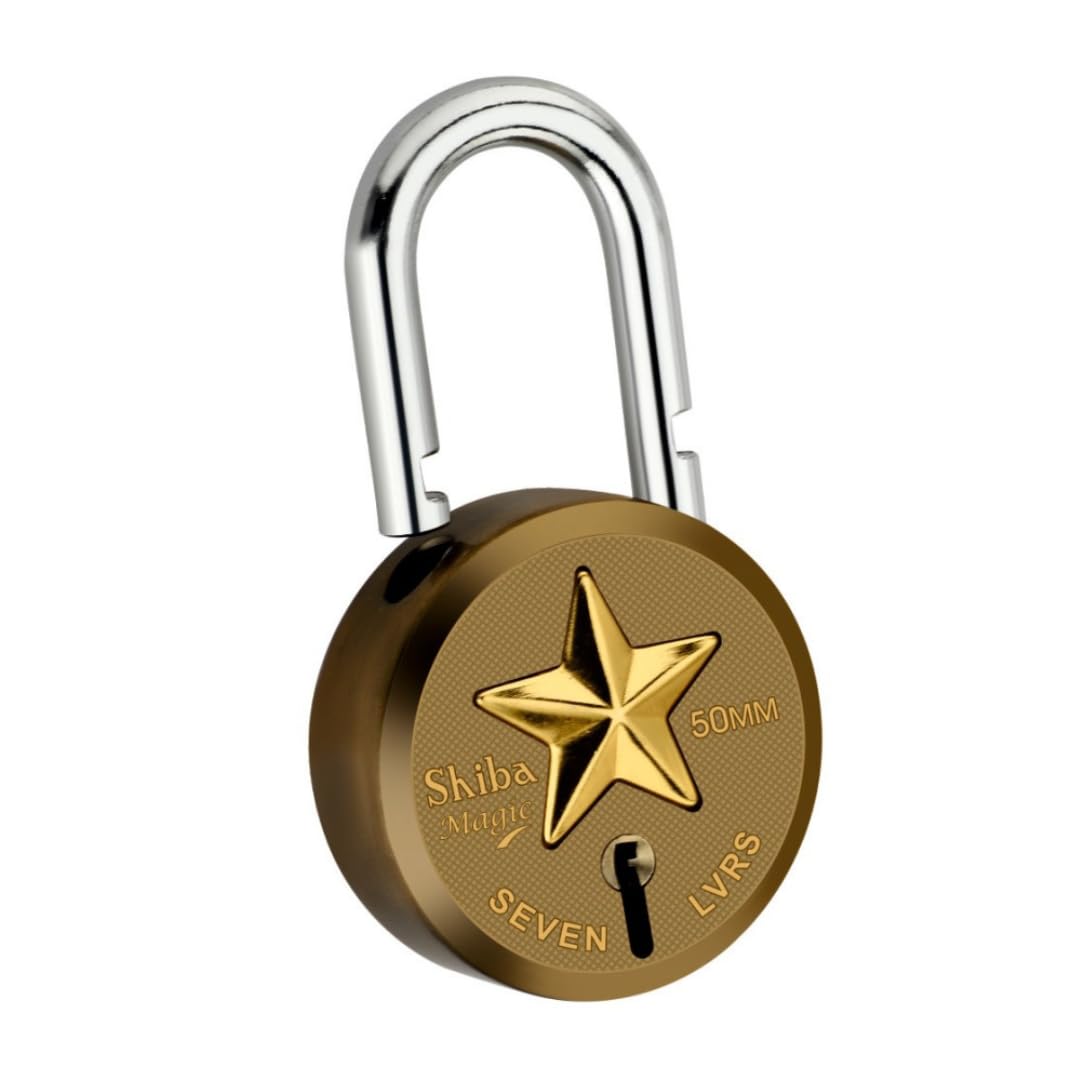Shiba Magic 50mm 7 Lever Light Brown Double Locking 3 Key with